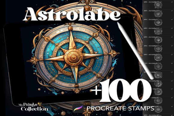 100 Procreate Astrolabe Stamps