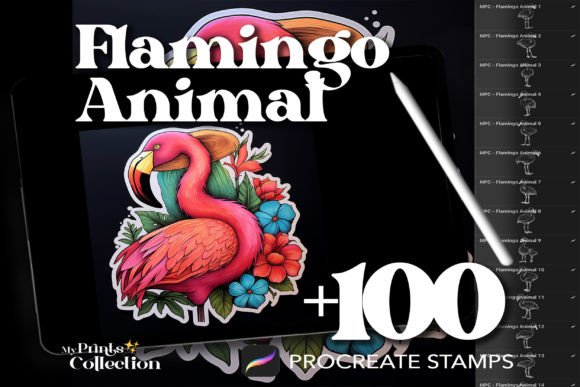 100 Procreate Flamingo Stamps: A Digital Artist's Guide to Tropical Elegance