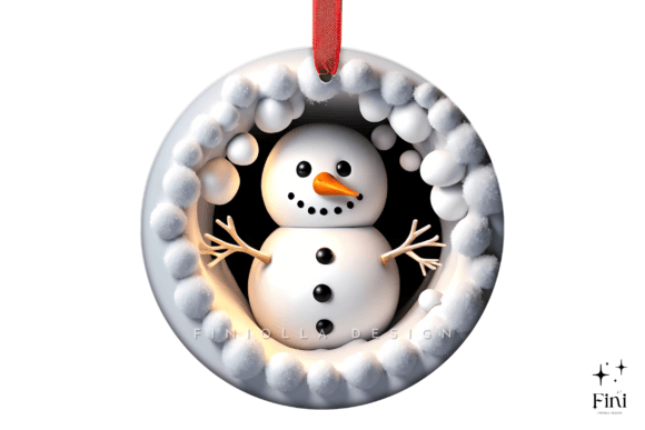 3D Christmas Cute Snowman Ornament