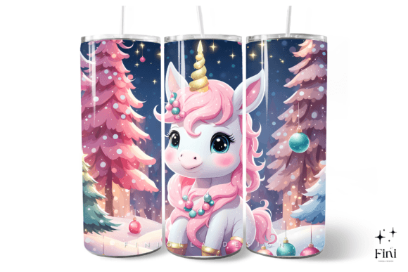 3D Cute Unicorn Tumbler Wrap Christmas: A Magical Addition to Your Holiday Decor