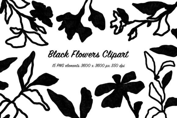 Black Flowers Clipart and Flowers PNG: A Versatile Resource for Creative Projects