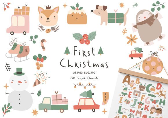 Boho Baby Christmas Illustration: A Festive and Educational Graphic Collection for All Ages