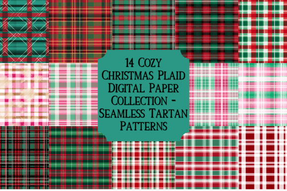 Cozy Christmas Plaid Digital Paper Tile: A Versatile Asset for Holiday Creations