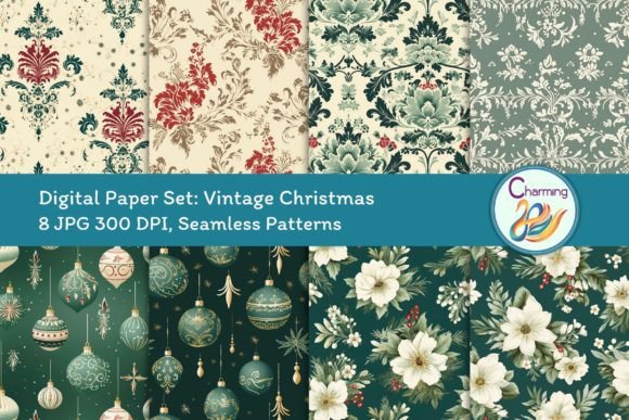 Digital Papers Set Vintage Christmas: A Versatile Design Resource for Creative Projects