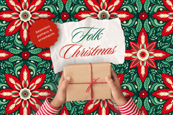 Folk Christmas Pattern and Ornaments: A Timeless Addition to Your Creative Projects