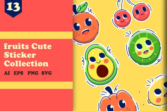 Fruits Cute Sticker for Creative Projects