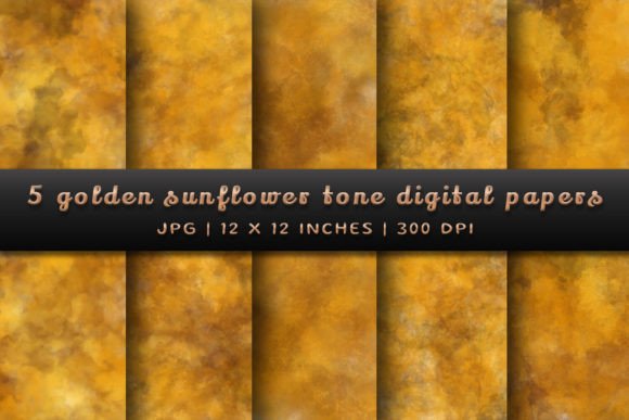 Golden Sunflower Tone Digital Papers