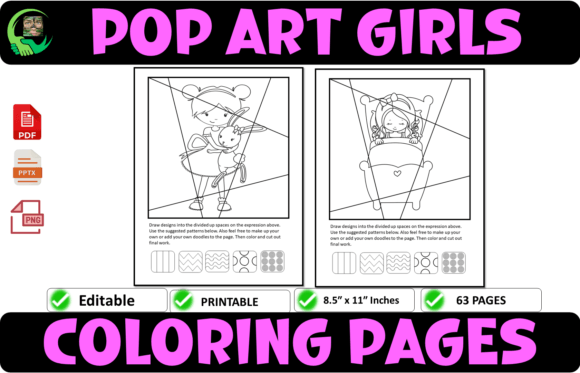 Pop Art Girls Coloring Pages