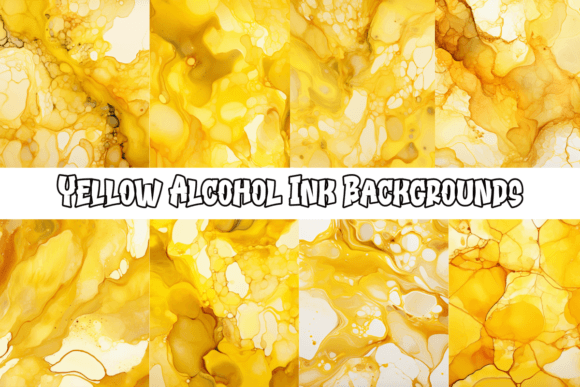 Yellow Alcohol Ink Backgrounds